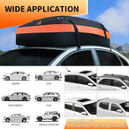 Car Rooftop Cargo Carrier Bag, 15 Cubic Feet Waterproof Heavy Duty 720D Car Roof Luggage Bag for All Vehicle with/Without Racks - Storage Bag, Anti-Slip Mat, 4 Door Hooks