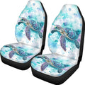 ELEQIN Blue Turtle Car Seat Covers Two Front Only for Car, Automotive Interior Covers, Airbag Compatible, Quick Setup Universal Fit Seat Covers for Car, Truck, SUV