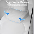 Car Headrest Memory Foam Neck Pillow for Driving with Leather Cover Soft Comfortable Seat Head Pillow Cushion for Most Cars SUV Sedan Home Office, White, 2PC