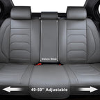 Gray Car Seat Covers Full Set, Breathable Leather Automotive Front and Rear Seat Covers & Headrest for Reduce The Driving Fatigue, Compatible with Most Vehicles, Cars