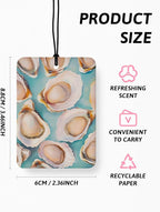 Coastal Beach Car Air Freshener 4 Pcs, Trendy Beachy Oyster Fish Seashell Guest Check Hanging Air Freshener for Cars Closet Drawer Books, Beach Car Accessories Mirror Decor for Women