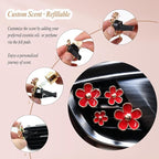 4pcs Flowers Air Vent Clips Red Daisy Car Air Freshener Vent Clips Cute Fower Car Accessories for Women Refillable Diffuser