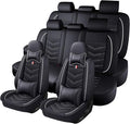 Car Seat Cover 8 Seats for Hyundai Palisade 2020-2025, Durable Wear Resistant Waterproof Sport Seat Cover, Breathable No Odor Premium Leather Vehicle Seat Covers.(Luxury,Black White)
