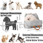 Small Dog Bag Woman Totes Style,Dual USE,Car Safety Seat for Pets,Puppy Kennel Purse ,Soft Cat Carrier,Soft Cushion,Trained Gentle Pets Tote Outdoor (Grey)