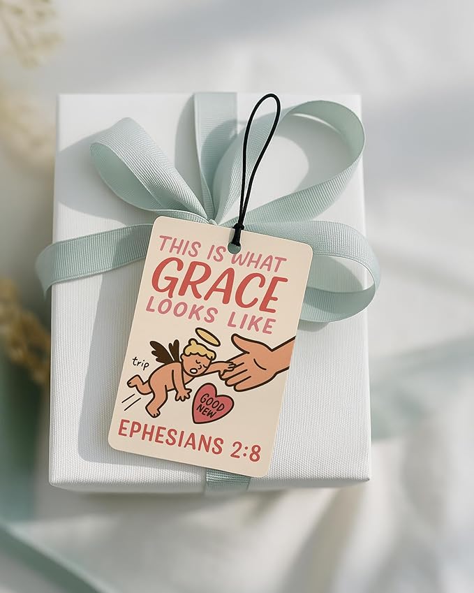 Funny Jesus Christian Car Air Freshener 4 Pcs Coconut Scented, Religious Faith Car Accessories Mirror Decor for Women, I Saw That Jesus Hanging Air Freshener for Cars Closet Drawer Books