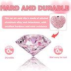 4PCS Heart-Shaped Car Vent Clips with Rhinestone,Bling Air Vent Clips Car Decorations,Premium Shiny Car Clips for Vents CCar Accessories Interior for Cars,Trucks,SUVs (Pink)