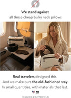 Slim Travel Neck Pillow for Long Flights, 360° Memory Foam Support Travel Neck Pillow with Premium Airplane Comfort Essentials 5pc Set, Best for Sleeping on Airplanes, Cars, Trains | Compact Bag