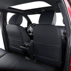 Fit Tacoma Car Seat Covers for Toyota Tacoma 2016-2023 - Upgraded Premium Waterproof & Breathable Leather, Airbag Compatible, All-Weather Seat Cushion Protector (Full Set, Black)