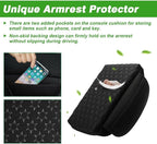 Shademax Center Console Cover Custom Fit for Hyundai Santa Cruz 2022 2023 2024 2025 2026 Armrest Cover Cushion Pad Santa Cruz Accessories PU Leather Armrest Seat Box Protector with Pockets Storage Bag