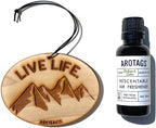 Arotags Wooden Car Air Fresheners - Long Lasting Balsam & Cedar Scent Diffuses for 365+ Days - Includes Mountain Adventurer Hanging Mirror Diffuser and Fragrance Oil - 100% American Made