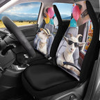 Goat Car Seat Covers Front Seats 2 Pack Funny Automobile Front Seat Covers Stretch Polyester Fabric Cover Auto Interior Accessories Universal Fit for Cars SUV Sedans