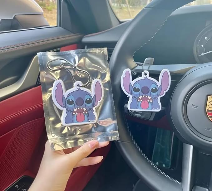 Rawan 4 Pack Car Air Freshener Cartoon, Accessories Cute for Women Girls And men Car, Funny Decor Hanging Fresheners Car Interior Room Decorations, for Christmas Gift. (D, Large)