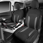 CAR PASS 3D Air Mesh Car Seat Covers Front Seats Low Back Bucket, Breathable Sporty Mesh in Summer Airbag Compatible Universal Fit 95% Automotive SUV,Truck,Sedan Interior Protector, Black Gray 2PCS