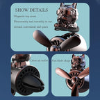 Car fragrance diffuser pilot air outlet cartoon rotating fan leaf perfume cute shape freshener with 2 fragrances (dog-black), Pack of 1 (MY-307)