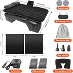 Tallew 12 Pcs Car Air Mattress Back Seat Inflatable Bed, 52 x 31.8 in Thickened PVC Flocking Leak Resistant Air Bed for SUV Truck Car Camping with Window Shade Curtain Portable Travel Sleeping Set