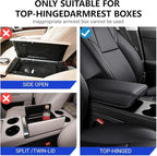 Upgraded Car Center Console Cover,PU Leather Car Armrest Cover Cushion Contains High Elasticity Sponge with 2 Storage Bags Tissue Box (Black-A)