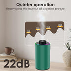 Waterless Essential Oil Diffuser with 8 Color LED Night Light, 3 Mist Levels & Timers, Portable Rechargeable Aromatherapy Diffuser for Home Car Room Studio Office, Black Metal (Green)