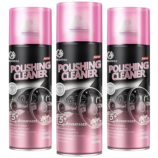 DONKEYPRO Interior Car Cleaner & Polishing - Repels Dust & Staining, Restores & Protects Plastic, Vinyl, Leather, Dashboard - UV Guard, Anti-Aging, Exterior & Interior Car Detailer Spray (3 x 15oz)