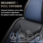 Coverado Seat Covers, Car Seat Covers Front Seats, Leather Seat Covers for Cars, Automotive Seat Covers Car Seat Protector Car Seat Cushion Universal Fit for Most Sedans SUV Pick-up Truck(Black&Blue)