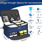 YOREPEK 2 Layer Golf Trunk Organizer, Golf Gifts for Men with Separate Ventilated Compartment for 2 Pair Shoes, Waterproof Car Trunk Locker for Balls, Tees, Clothes, Gloves, Gifts for Golfers