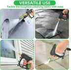 DUSICHIN Short Pressure Washer Gun Car Wash Foam Gun 1/4" Quick Connector, Power Washer Wand Sprayer Foam Green Handle with 3/8" Quick Connect, M22-14 mm and M22-15 mm Fitting,5 Nozzles DUS2701
