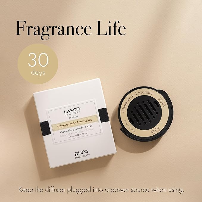 LAFCO New York Pura Car Smart Diffuser Refill, Chamomile Lavender - 30-Day Scent - Free of Parabens & Phthalates - Cruelty Free
