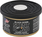Scent Bomb Air Freshener Bundle - 1 oz & 8 oz Bottle Sprays, Vent Clip, Organic Cans, Hanging Circle - Continuous Freshness & Long-Lasting Odor Eliminator for Car, Home, Bathroom - Black Bomb