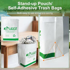 Disposable Cars Trash Bags Standable Car Garbage Bag Self Adhesive travel trash bag for Cars Kitchens Bedrooms Offices Travel and Camping Open Top Cleaning Bags (10.1 * 2.3 * 7.6 in) (100)