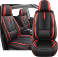 Fit for 98% of Mercedes Benz Car Seat Covers, Premium Nappa Leather Seat Cover, Fully Wrapped Protect Modern Style Seat Cover (2-Seat Standard, Black & Red)