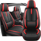 Fit for 98% of Mercedes Benz Car Seat Covers, Premium Nappa Leather Seat Cover, Fully Wrapped Protect Modern Style Seat Cover (2-Seat Standard, Black & Red)