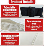 Car Neck Pillow, Memory Foam Ergonomic Auto Headrest Cushion Pillow, Relieve Driving Fatigue Car Neck Support Pillows, Comfortable Leather Vehicle Seat Pillows with Adjustable Strap (White)