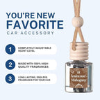 C&E Craft Co Hanging Car Air Freshener Diffuser 2 Pack, Long Lasting Fragrance Oil Car Freshener, Glass Bottle Auto Air Freshener, Made in USA (Teakwood + Mahogany)