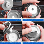 Solar Rotating Car Air Freshener, Solar Energy Refillable Car Dashboard Aromatherapy Ornament, Double Ring Fragrance Diffuser Decorative Accessories for Vehicle Home Office (Silver)