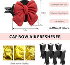 6 PCS Bow Car Air Freshener, Cute Bow Automotive Scent Air Fresheners Vent Clips, Coquette Vehicle Outlet Perfume Diffusers Interior Aesthetic Decorations for Women Girls (Multi-Color)