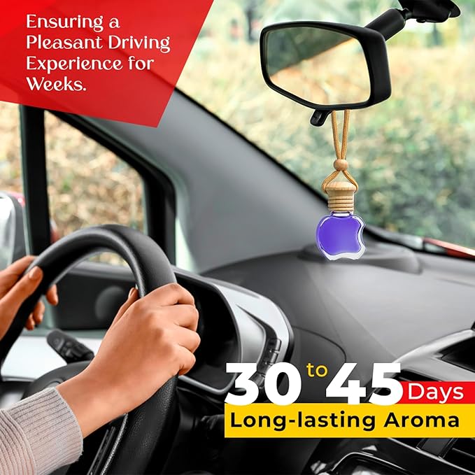 Kabod Lavender Car Air Freshener | Hanging Essential Oil Diffuser | Natural Odor Eliminator | Long-Lasting Fragrance | 10 ml