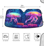 xigua Jellyfish Car Windshield Sunshade Foldable Front Window Sun Visor Protector for Car,SUV,Truck - Keep Vehicle Cool,55 x 27.6 Inch