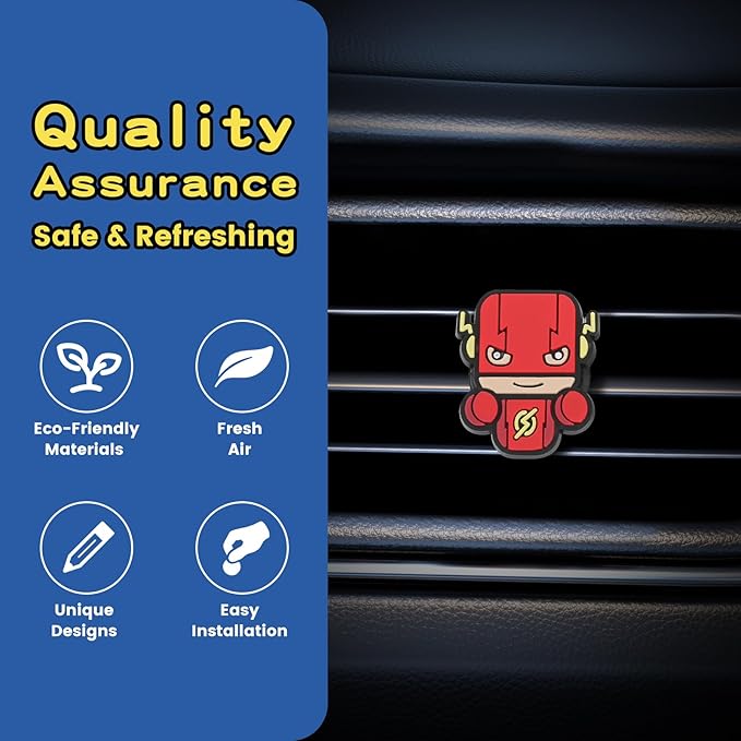 Air Vent Decoration - Cute Super Hero Decorative Vent Clip for Cars, Bedroom or Office [The Flash]