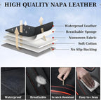 Coverado Front Car Seat Covers, 2Pcs Leather Seat Covers for Cars, Car Seat Protector Front Seats Only Auto Car Accessories Fit for Most Sedans SUV Pick-up Truck(Black&Red)