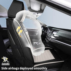 Car Seat Covers Full Set, Breathable Nappa Leather Seat Covers, Horizontal Stripes Automotive Seat Covers, Universal Seat Cushions for Sedan SUV Truck (5 PCS Full Set, Black + Cream)