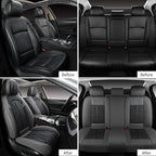 Leather Car Seat Covers,Car Seat Protector Waterproof,Seat Covers Full Set, Car Seat Protectors 5 Seats,Automotive Seat Covers Fit Most Cars Grey&Black