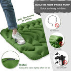 MEETPEAK Camping Sleeping Pad with Pillow, Upgraded Extra Thickness Inflatable Foot Press Camping Mat, Durable Waterproof Lightweight Sleeping Air Mattress for Hiking Backpacking Traveling