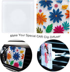 6 Pack Sublimation Car Air Vent Clips Blanks Acrylic Car Outlet Perfume Auto Vent Scent Diffuser Clip for DIY Photo Crafts Square Shaped