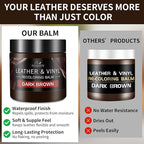 Leather Recoloring Balm and Scratch Repair Kit, Dark Brown Leather Restorer for Couches, Furniture, Car Seats, Leather Paint & Stain for Sofa, Chairs, Bags, and More