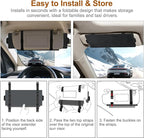 Sun Visor Extender for Car, Visor Extender Sun Blocker, Sun Visor Extension with Anti-Glare Lens Blocks UV & Sunlight, Adjustable Car Sun Visor for Safe Driving (2 Pack)