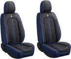 Premium Nappa Leatherette Car Seat Cover Set Custom Fit for Honda CR-V CRV 2000-2023 2024 2025 2026 Water-Proof Breathable Faux Leather Seat Cushion Protectors (Front 2 Seats,Black Blue)