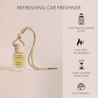 Llum Smoky Vanilla Hanging Car Air Freshener – Luxury Automotive Perfume Diffuser 10ml (0.34 fl oz), Long-Lasting Fragrance, Alcohol-Free Non-Toxic Scent, Glass Bottle With Wood Cap & AC Vent Clip