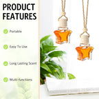BBTO 100 Pcs Car Air Fresheners Diffuser with Wooden Cap Empty Aromatherapy Diffuser Clear Car Fragrance Holder Pendant Hanging Perfume Fresheners Bottles for Decor(Star,Clear)