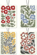 Floral Pattern Car Air Freshener 4 Pcs, Colorful Flower Hanging Scents Air Freshener for Women Girls Gifts, Decorative Scented Car Accessories Decor for Room Closet Drawer