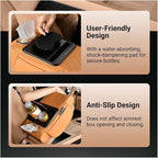 Car Armrest Box Thicken Height Pad Arm Rest Cushion Memory Cotton Elbow Universal Auto Interior Storage Tissue Organizer(Black Brown)