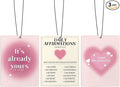 Cute Pink Aura Car Air Freshener, Funky Y2K Inspirational Daily Affirmations Air Freshener Hanging 3 Pcs for Cars Closet Drawer or Books, Girly Preppy Car Accessories Mirror Decor for Women